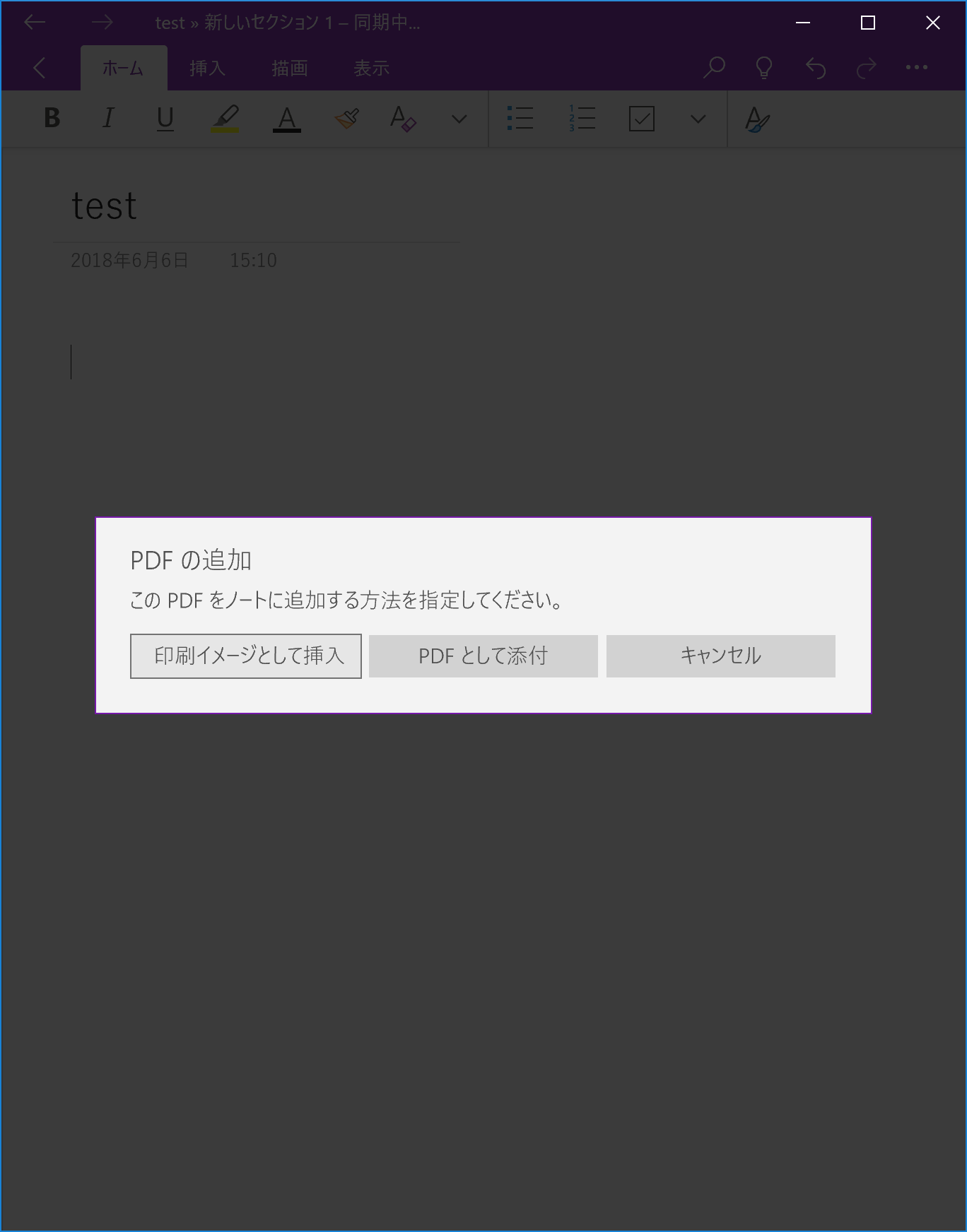 Onenote上でpdfを挿入して情報を書き込む